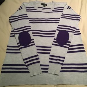 Jcrew merino wool purple and pale blue sweater.