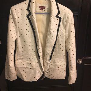Black and white polka dot blazer