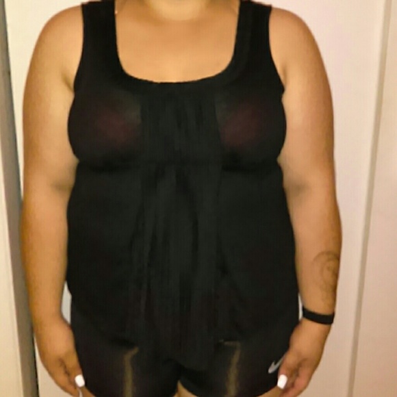 Black tank top with cute ruffles