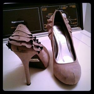 Tan high heels