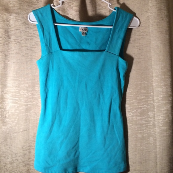 Cache Tops - EXQUISITE CACHE GORGEOUS BLUE SQUARE NECK TOP