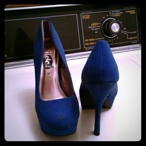 Blue high heels
