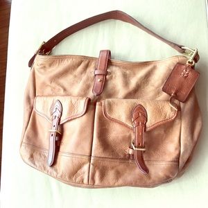Ralph Lauren Camel Leather Hobo Bag