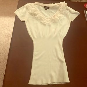 White Blouse with Lace Collar