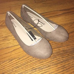 Taupe suede flats