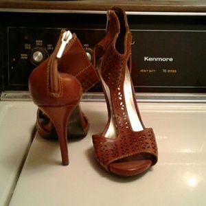 Brown high heels