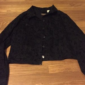 Beautiful Floral Black Levis Jacket