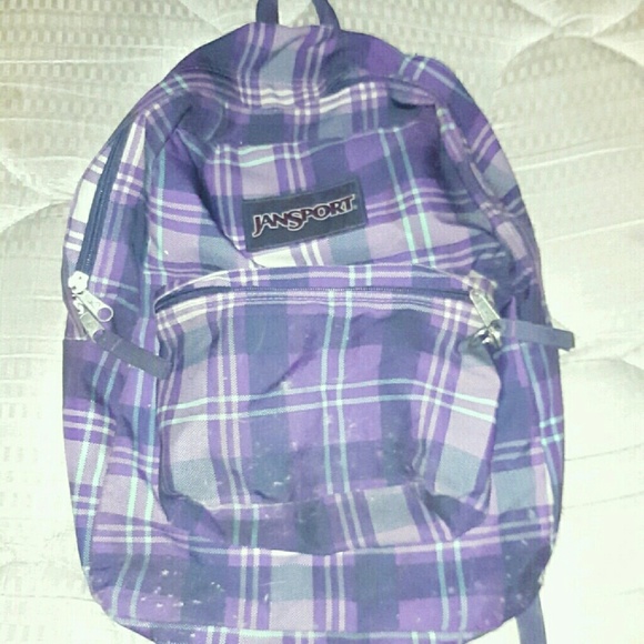 Purple plad Jansport backpack