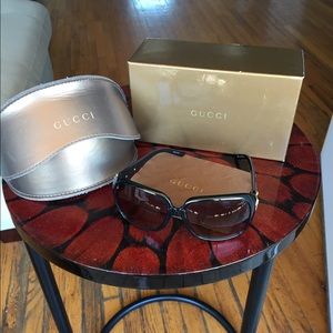 Gucci sunglasses, black, gold hardware
