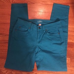 Turquoise skinny jeans