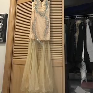 Beautiful nude prom dress.