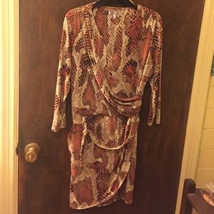 J Lo Snake Print Wrap Dress