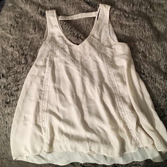 Cream lace tank top