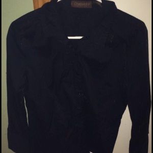 Chadwick's black button down shirt