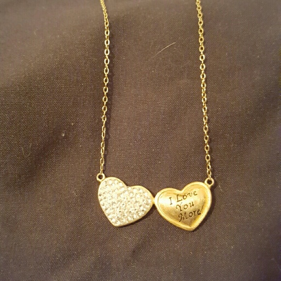 Gold "I Love You More" heart necklace