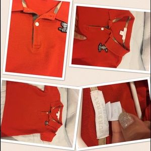 Two Burberry toddler polo shirt