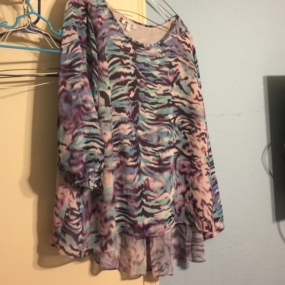 Print High low plus size blouse 👚