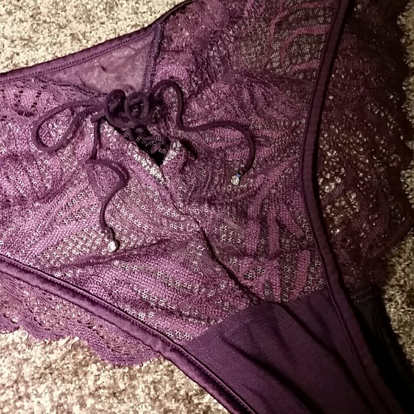 PRICE DROP!! VERY SEXY Mesh Purple Lace Up Panty M