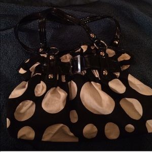 Black and white polka dot purse