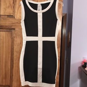 Black and white midi dress