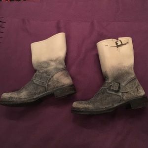 FRYE boots, Veronica distressed in stonewash.