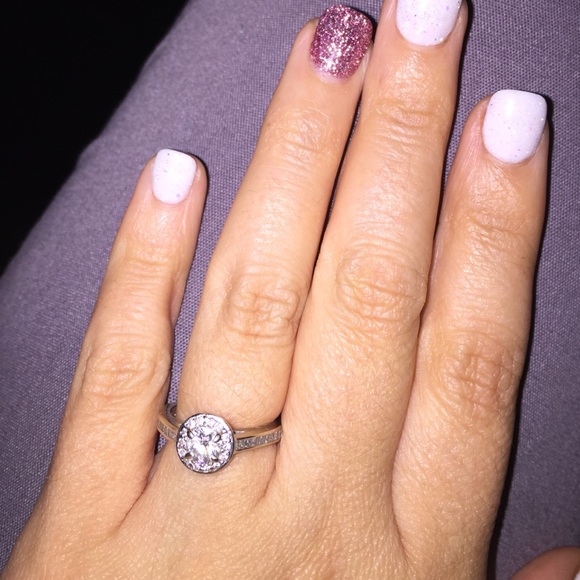 Diamond ring auth custom made size 4 18k wg