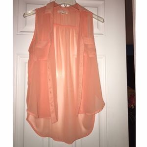 🚫SOLD🚫 Lush sheer high low button down top