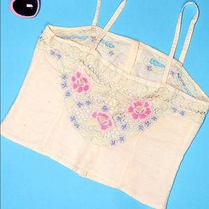 Vintage Tops - Vintage Embroidered Crop Top Vintage Tops - Vintage Embroidered Crop Top