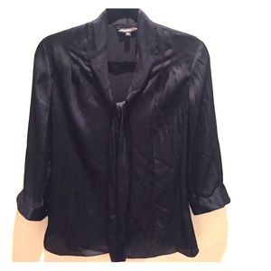 Banana Republic Mad Men Navy Blouse w/ Necktie