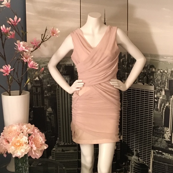 Bebe ruched mesh dress