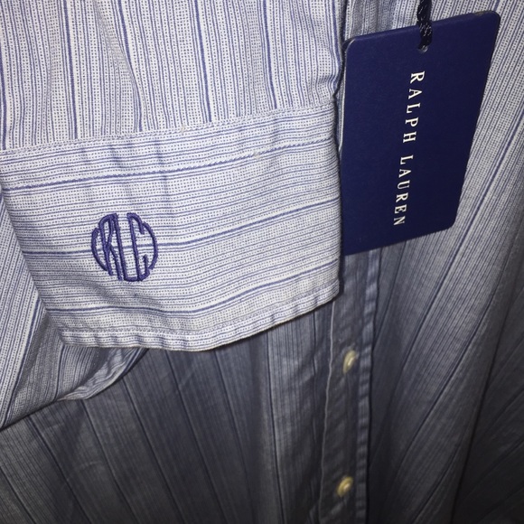 Ralph Lauren Slim Fit Blouse with light/dark Blues - Picture 3 of 4