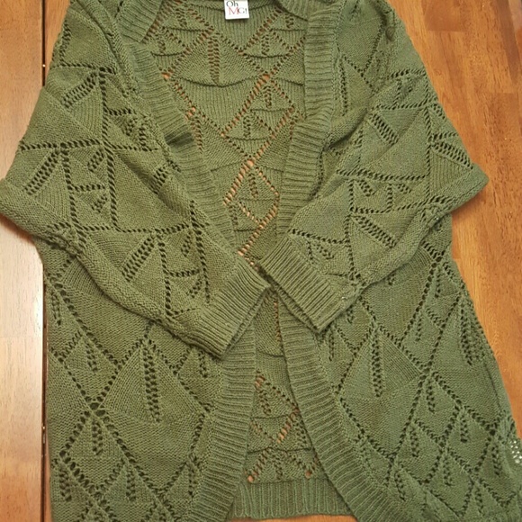 Army Green 3/4 Sleeve Cardigan