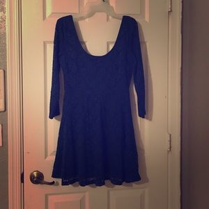 Dark blue knitted cocktail dress