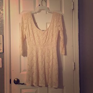 Off white knitted cocktail dress