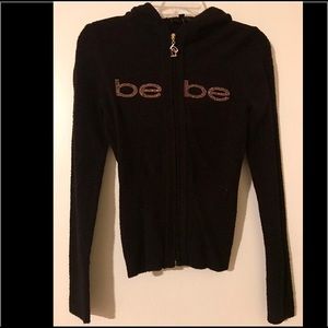 Black ribbed Bebe Hoodie