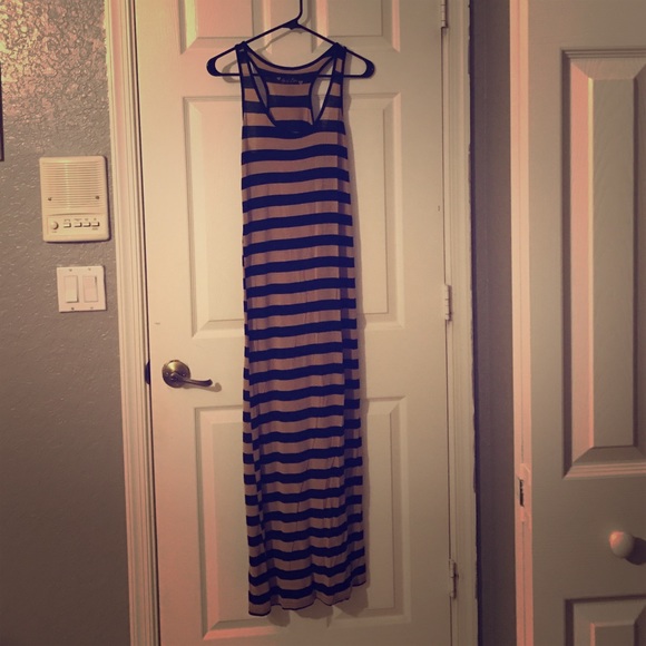 Black & tan maxi dress