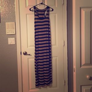 Black & tan maxi dress