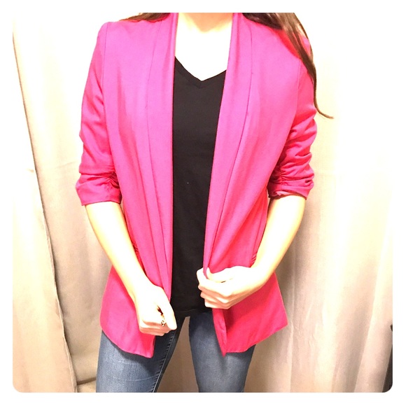 bar III flamenco pink blazer