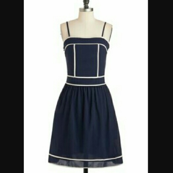 Modcloth Navy dress Outline and About
