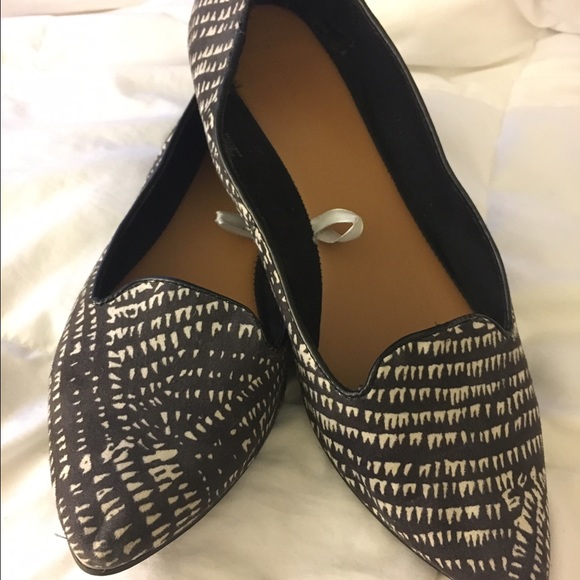 Black and White Speckled Flats