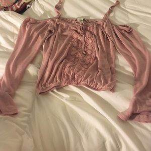 Light pink cold shoulder top