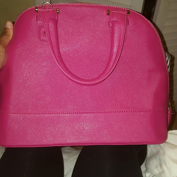 Pink top handle purse