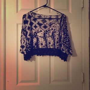 Black and white crop top