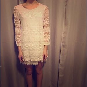 Style & Co. Off White Crochet Dress