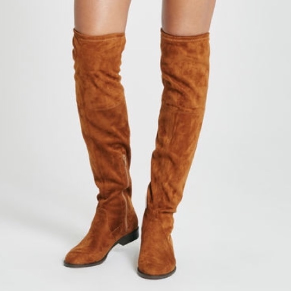 Over the knee suede boots