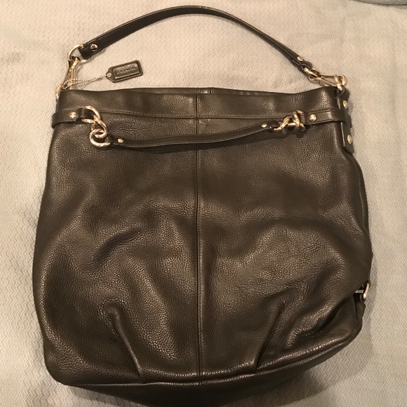 Black leather Coach purse