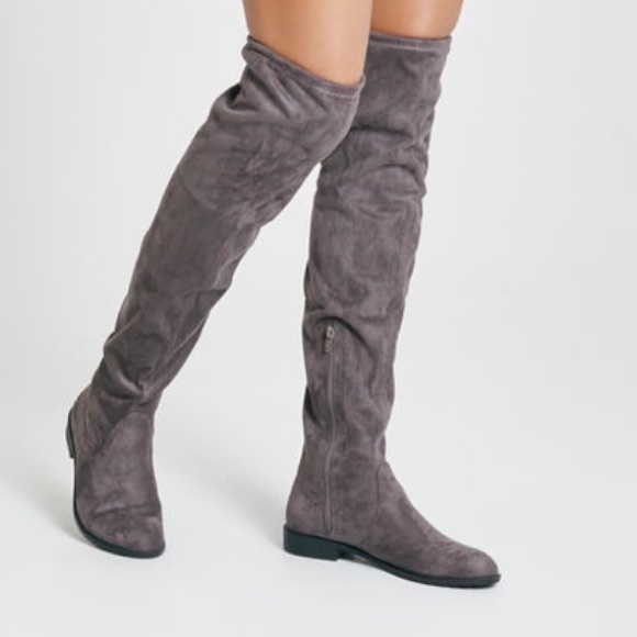 Over the knee suede boots