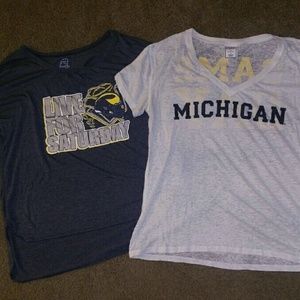 Set of 2 U of M GAME DAY Tees ft. PINK by VS
