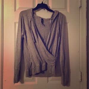 Gray crisscross hoodie