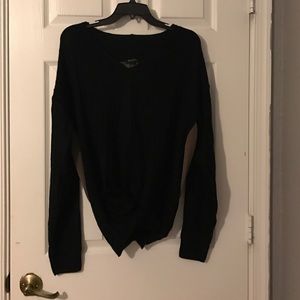 Black sweater with brown silky back